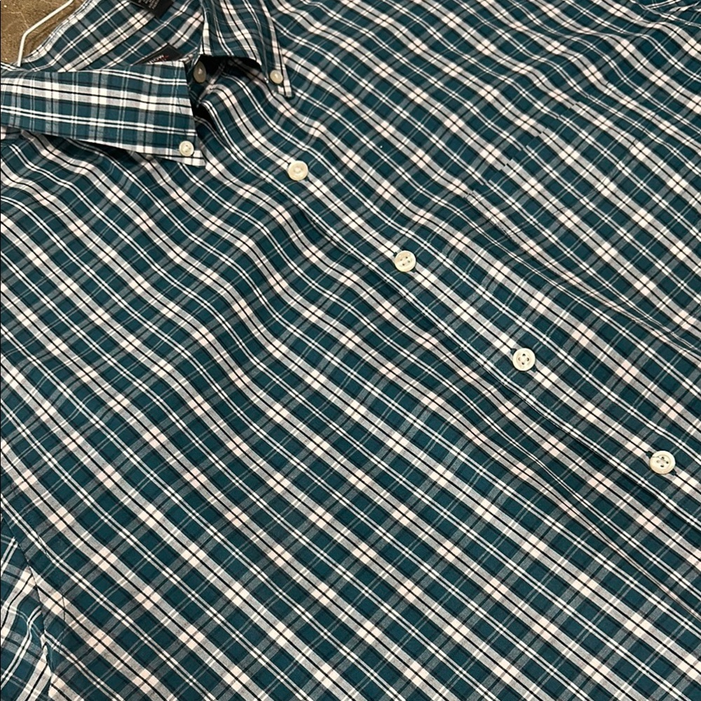 Big & Tall Men's Blue Plaid Shirt - Picture 2 of 4